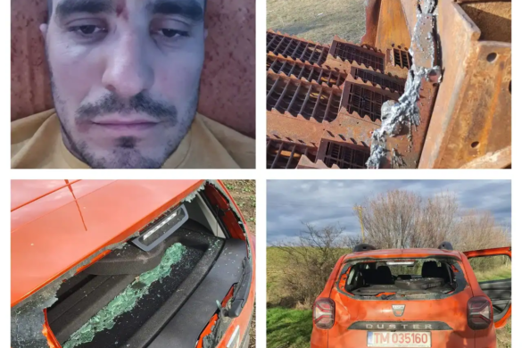 Ca-n vestul sălbatic! Proprietarii unei exploatații agricole, măcelăriți de hoții de fier vechi care încercau să le dezmembreze o combină de 16 tone