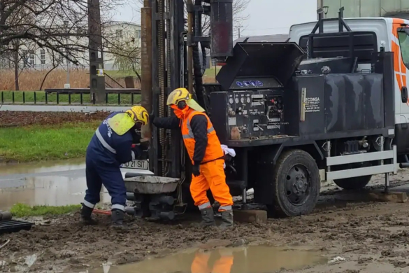 Au început forajele pentru studiul geotehnic, la viitorul pod Solventul! La finalul lucrărilor va fi închis Inelul 4