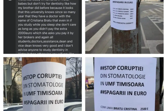 Ecouri transfrontaliere! Universitatea de Medicină și Farmacie Timișoara a cenzurat acuzațiile de corupție care i-au fost aduse pe pagina oficială, la o postare care viza recrutarea de studenți străini din Orientul Mijlociu