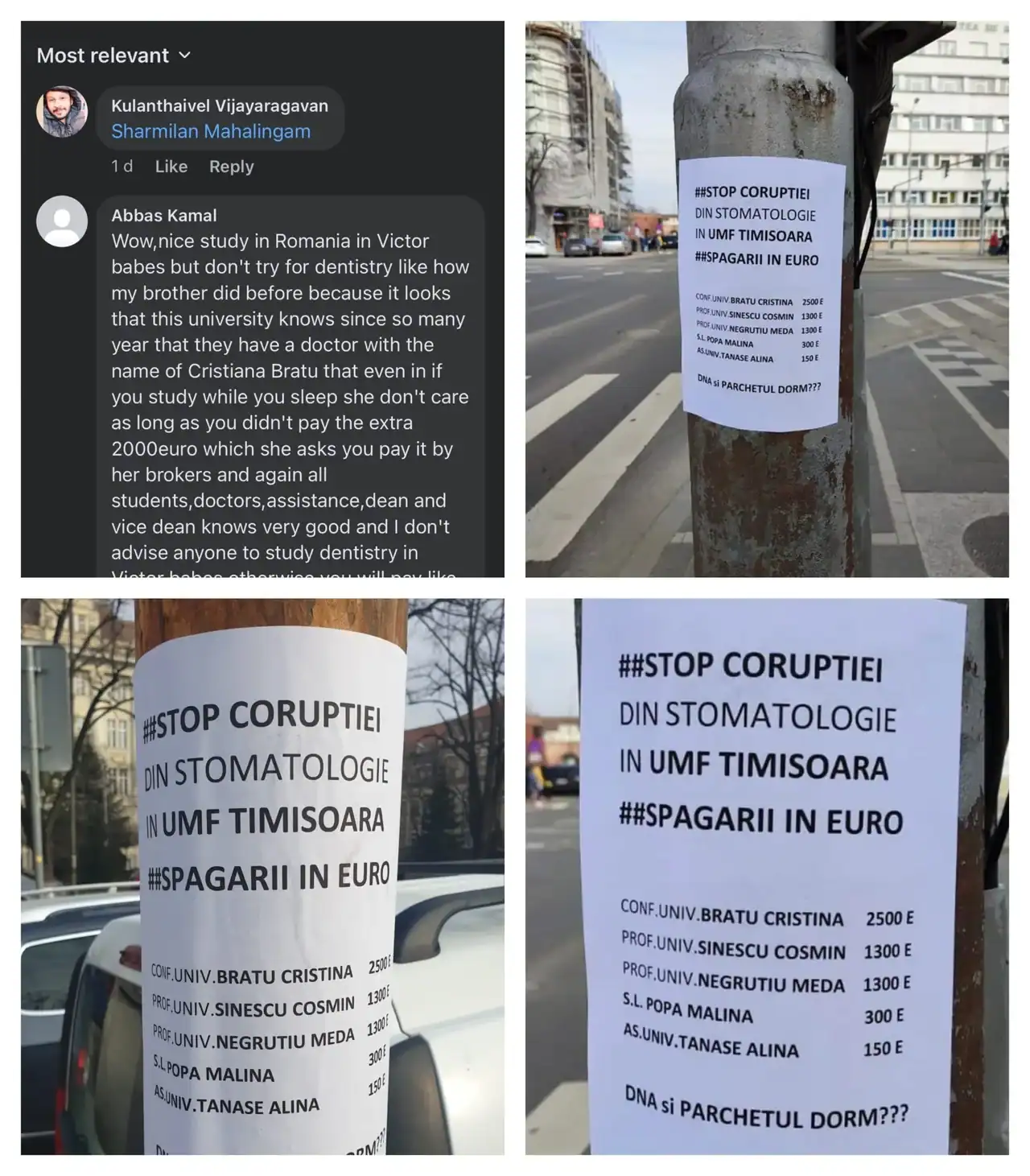 Ecouri transfrontaliere! Universitatea de Medicină și Farmacie Timișoara a cenzurat acuzațiile de corupție care i-au fost aduse pe pagina oficială, la o postare care viza recrutarea de studenți străini din Orientul Mijlociu