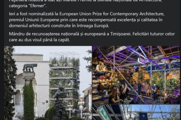 Golănie! Primarul Dominic Fritz s-a încordat cu premiul de arhitectură obținut de grădina verticală din centrul Timișoarei, dar a omis să spună că din juriu a făcut parte unul dintre inițiatorii și susținătorii proiectului