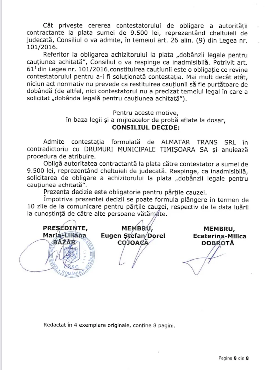 Joc de glezne! Societatea de Drumuri Municipale Timișoara se încăpățânează să cumpere bitum, în valoare de peste 4 milioane de euro, doar cu dedicație 9