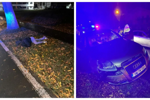 Un șofer beat și drogat, care a avariat mai multe autoturisme, a adormit pe gazon, până la sosirea echipajului de poliție