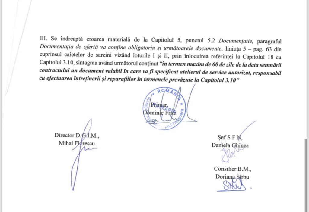 Primăria Timișoara a scos la mezat achiziționarea a 33 de firobuze, deși Agenția Națională pentru Achiziții Publice a sesizat predictibilitatea procedurii 7