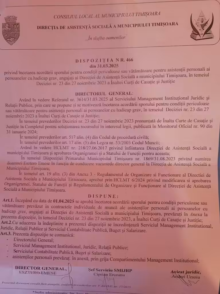 Pedepsiți pentru că îngrijesc bolnavi: Primăria Timișoara taie sporurile asistenților personali, fără milă și fără explicații