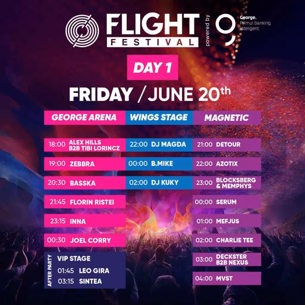 Flight Festival 2025 transformă Timișoara în capitala distracției: autobuz gratuit prin oraș și 3 zile de show total