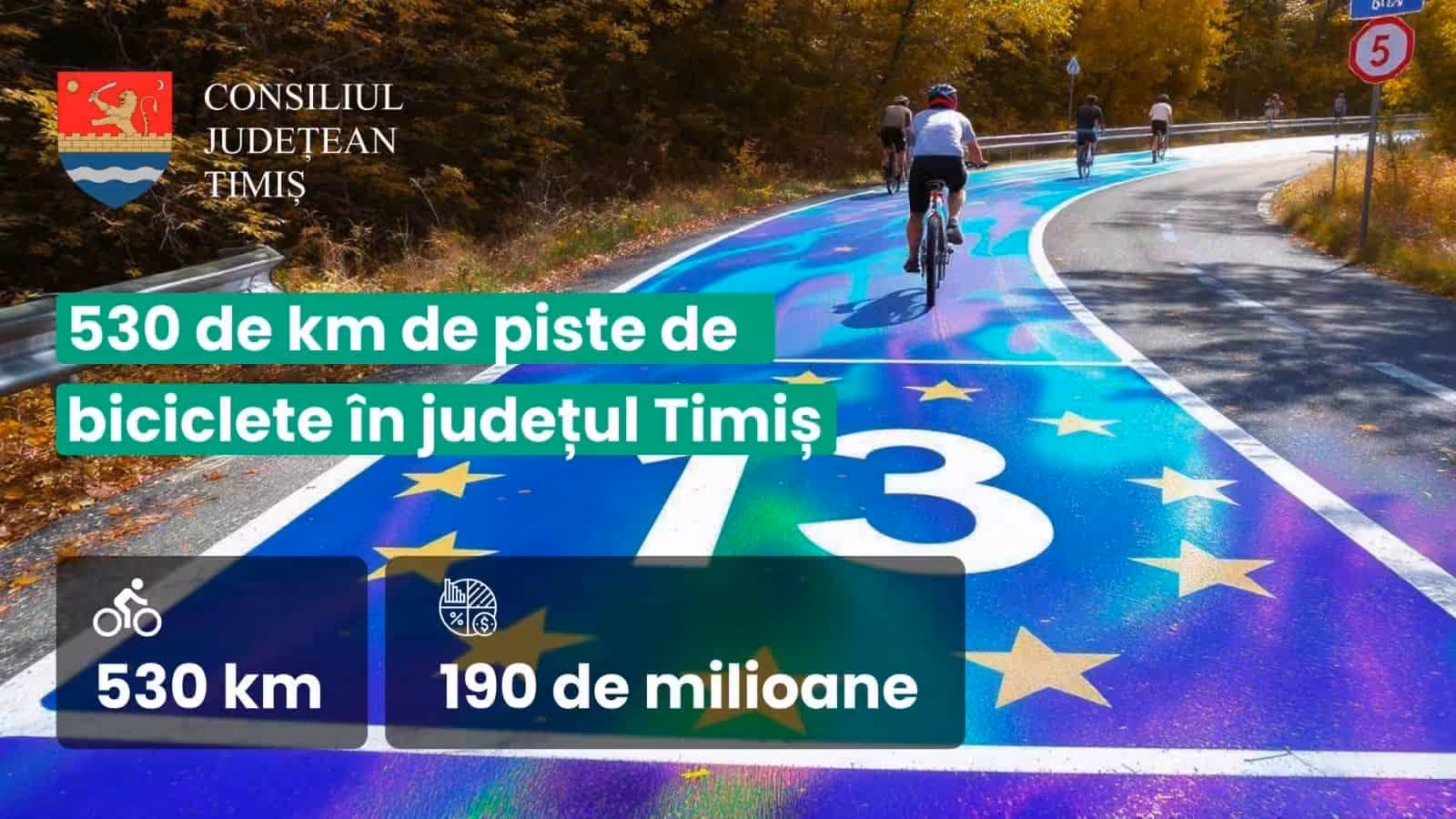 530 de kilometri de piste de biciclete în județul Timiș, prin cel mai mare proiect cicloturistic din România