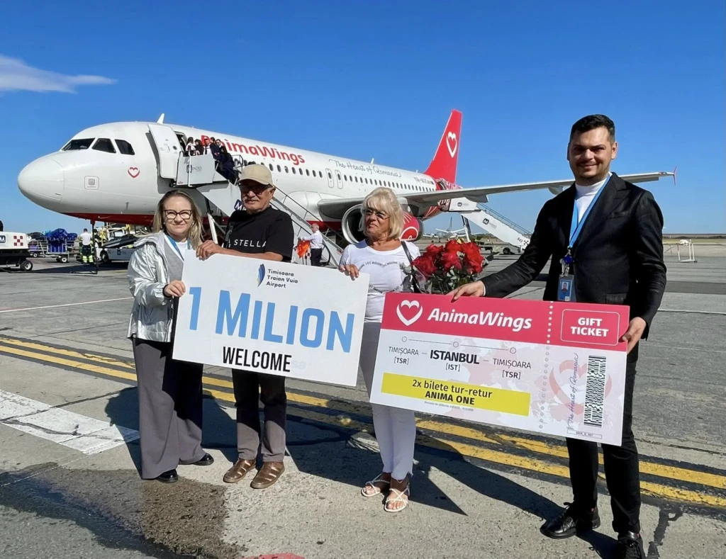 Aeroportul Internațional Timișoara a înregistrat pasagerul cu numărul 1 milion-2