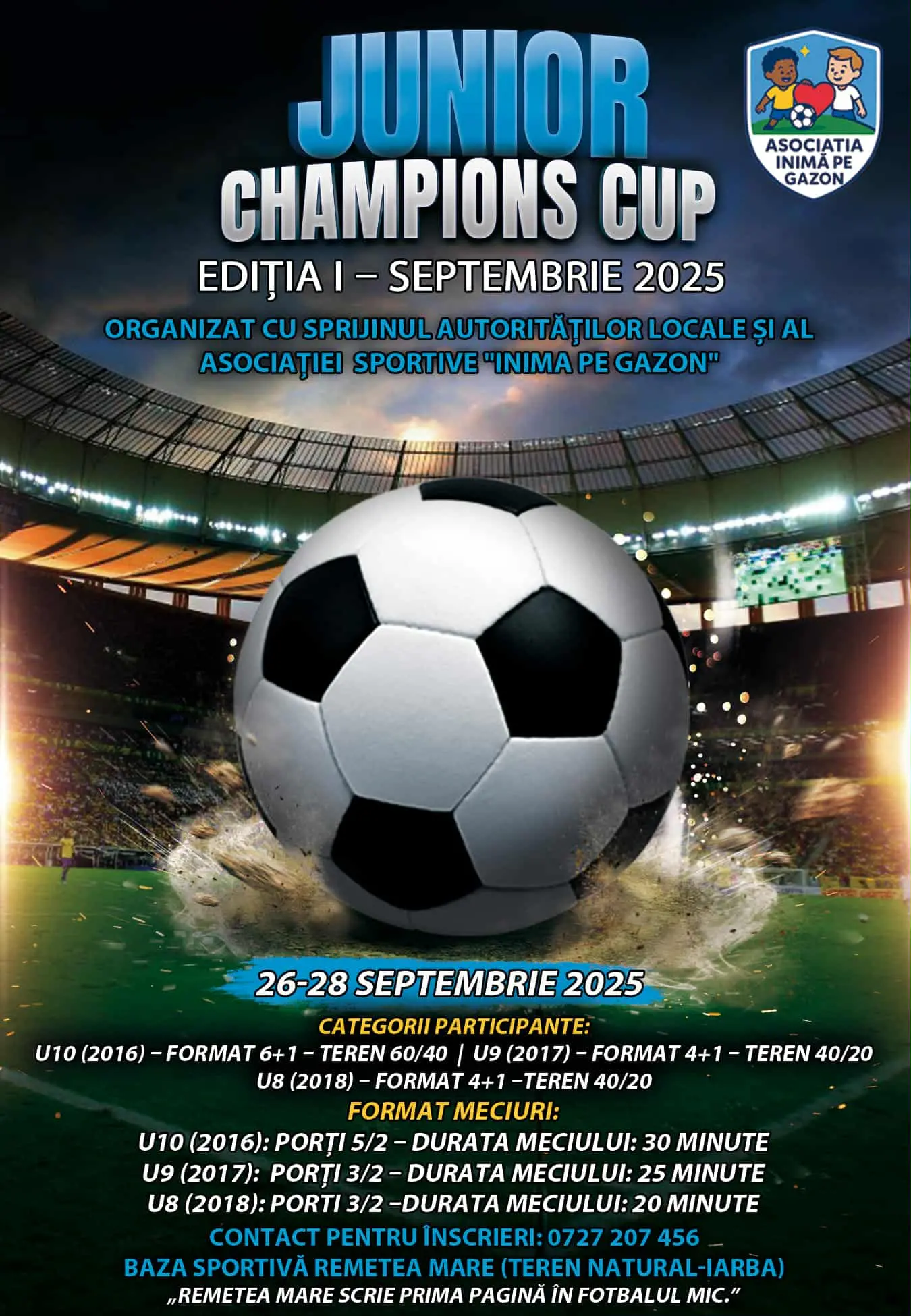 Junior Champions Cup 2025 aduce fotbalul copiilor la Remetea Mare
