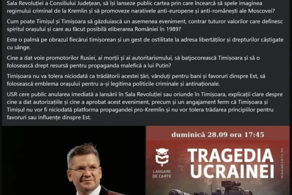 USR Timiș urlă împotriva „putiniștilor”, dar are ca mentor o tovarășă a comunismului