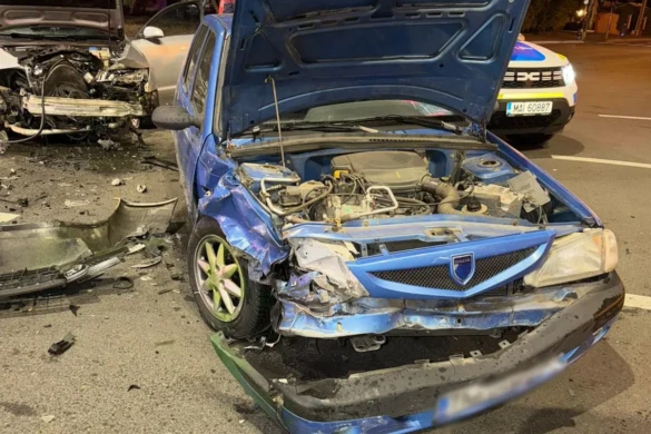 Accident cu patru mașini la Pasajul Iulius Town din Timișoara. O femeie a fost rănită
