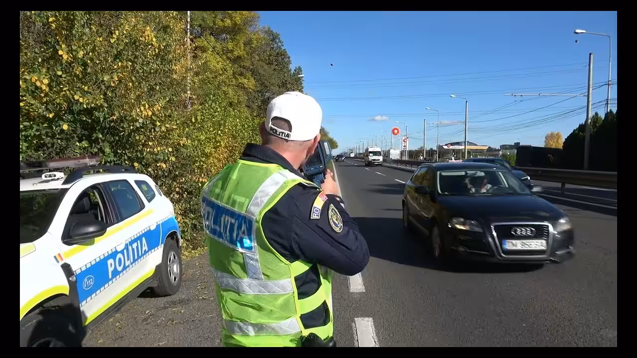 Acțiune în sistem “releu” pe DN6. Zeci de șoferi amendați și permise reținute în Timiș