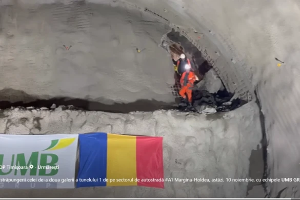 Al doilea tunel de pe tronsonul de autostradă Margina–Holdea a fost străpuns