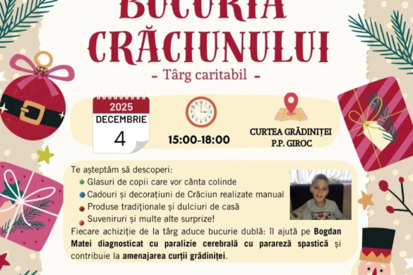 Târg caritabil la GPP Giroc pentru susținerea terapiilor unui copil și modernizarea curții