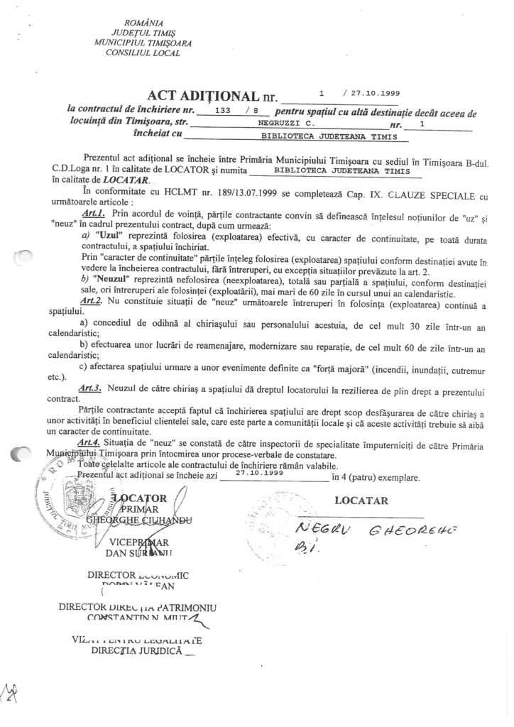 Ruben Lațcău și Dominic Fritz, prinși cu minciuna. Actul Adițional din 2022 dovedește că Primăria avea obligația reabilitării bibliotecii Traian