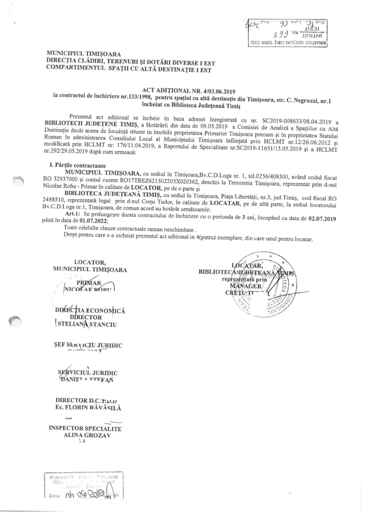 Ruben Lațcău și Dominic Fritz, prinși cu minciuna. Actul Adițional din 2022 dovedește că Primăria avea obligația reabilitării bibliotecii Traian