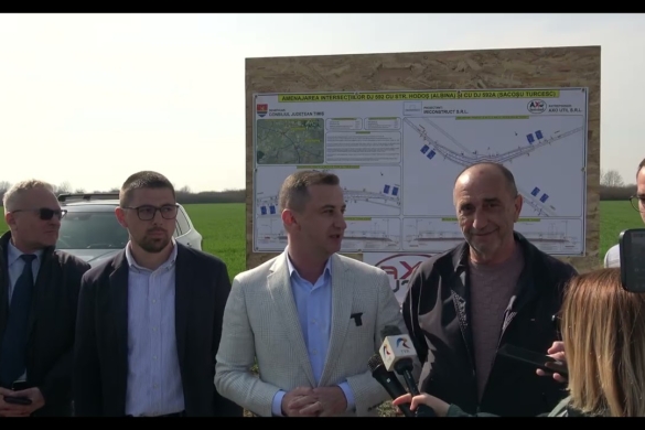 Două sensuri giratorii pe drumul Timișoara – Buziaș, lucrările au început la intersecțiile Sacoșu Turcesc și Albina
