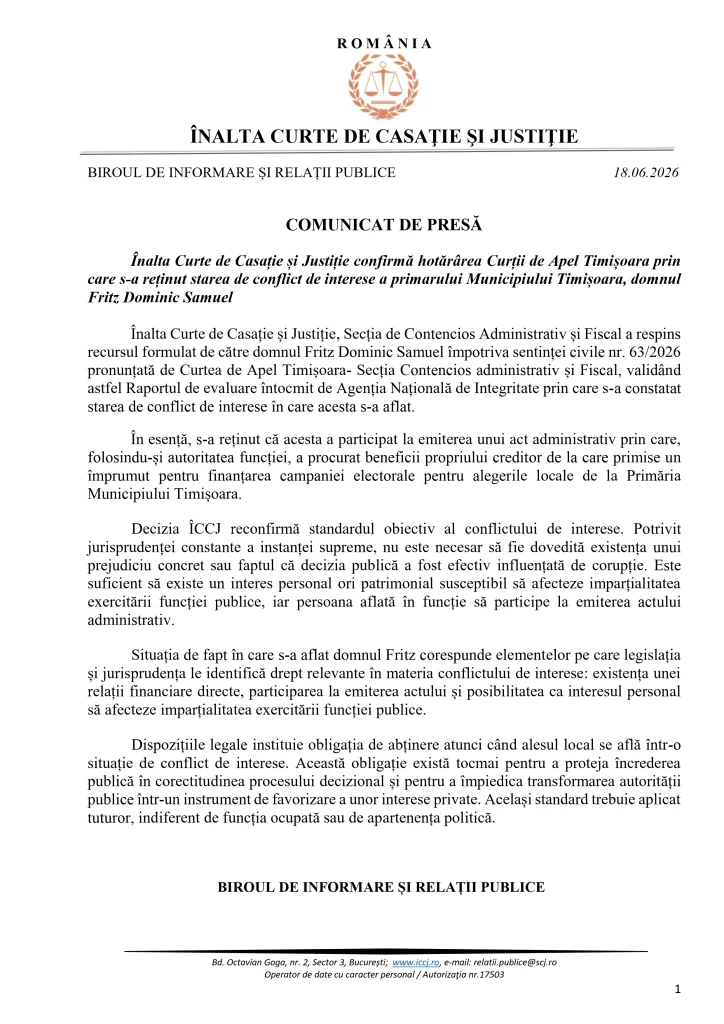 Fritz pierde definitiv la ÎCCJ și pozează în victimă, dar întrebarea-cheie rămâne: de ce a semnat?