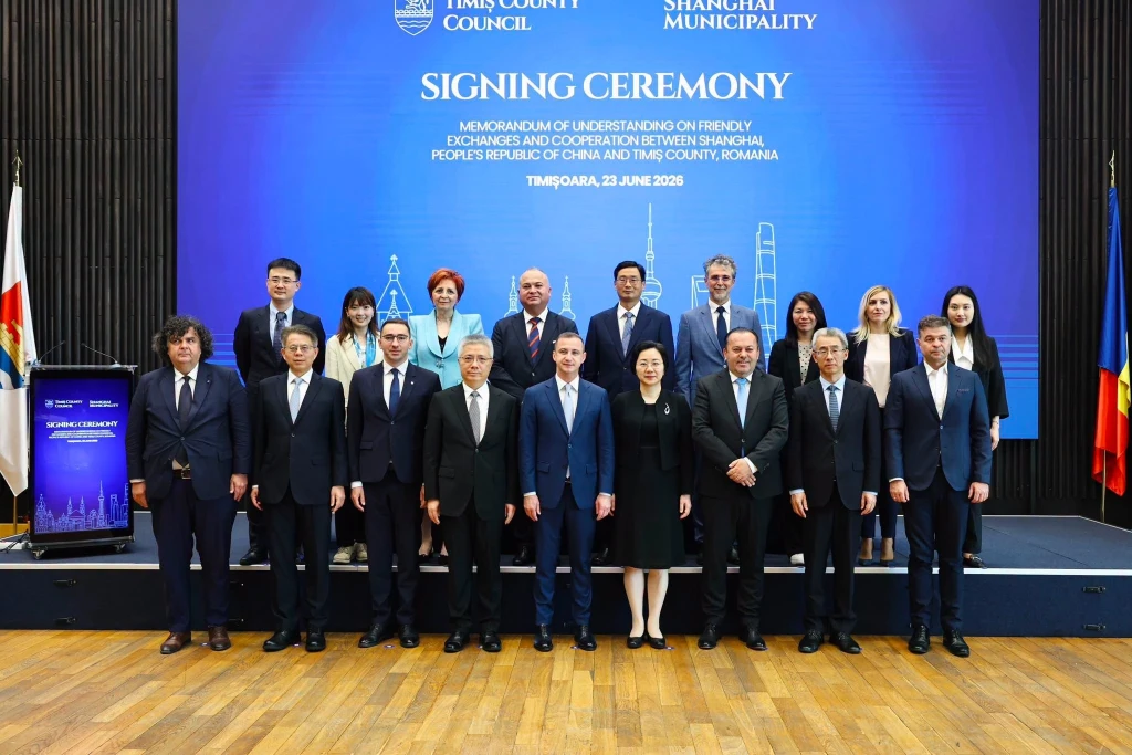 Timiș și Shanghai au semnat un memorandum de cooperare. Parteneriat pentru investiții, educație și inovare