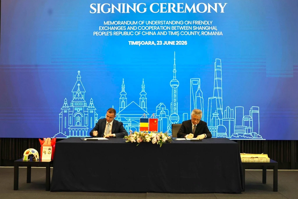Timiș și Shanghai au semnat un memorandum de cooperare. Parteneriat pentru investiții, educație și inovare