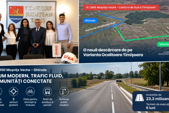 Drumul dintre Moșnița Veche și Centura de Sud a Timișoarei intră în modernizare