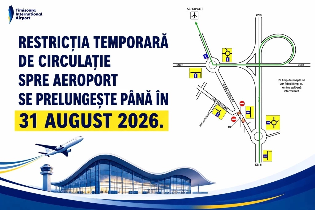 Restricțiile de circulație spre Aeroportul Timișoara