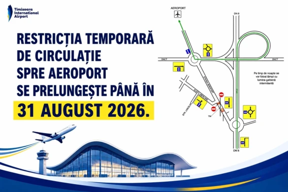 Restricțiile de circulație spre Aeroportul Timișoara se prelungesc până la 31 august