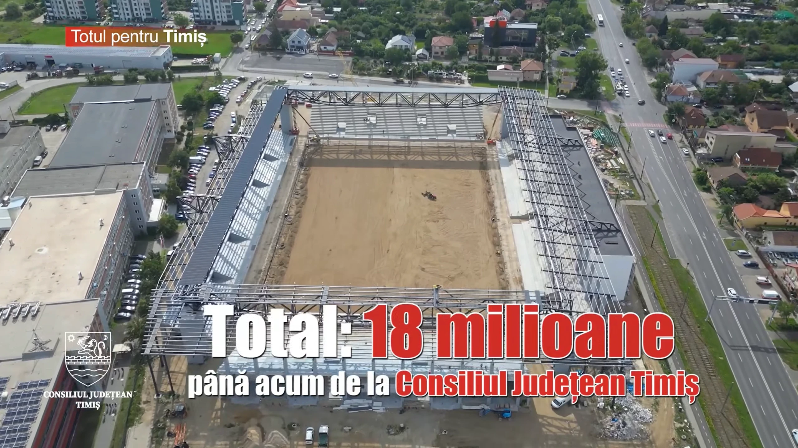 Consiliul Județean Timiș a virat încă aproape 7 milioane de lei pentru Stadionul „Eroii Timișoarei”