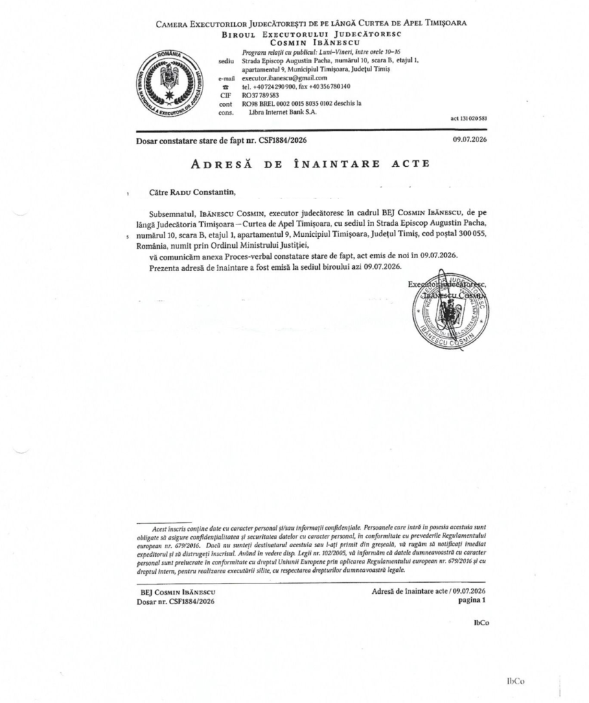 01 executor adresa inaintare