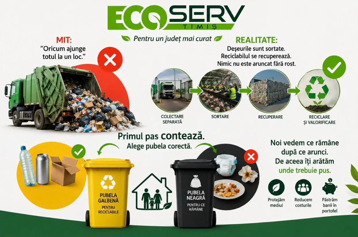 ECO SERV Timiș: separarea deșeurilor începe acasă