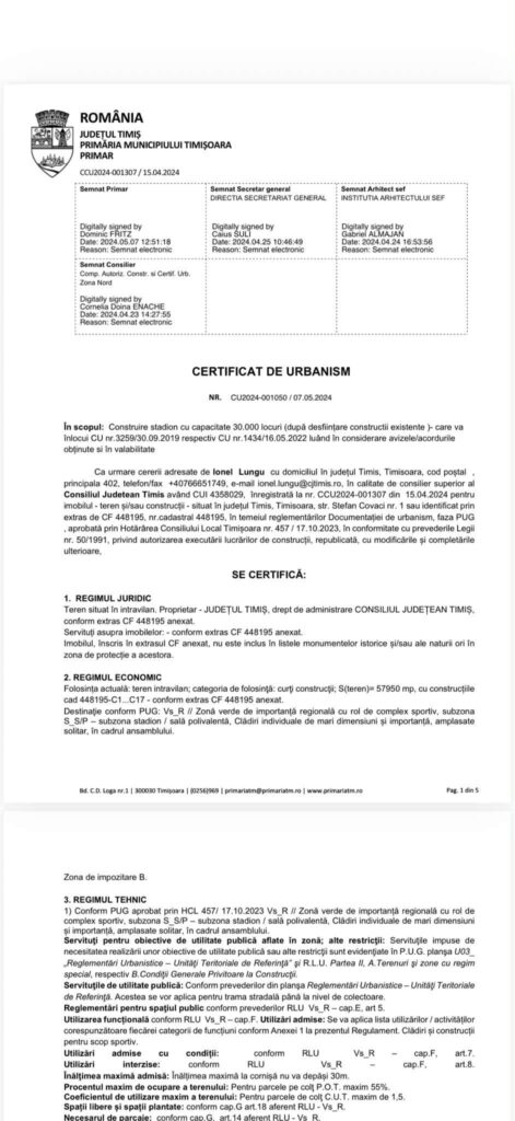 stadionul Dan Păltinișanu – Toancă versus Romocean: cine minte în dosarul stadionului Dan Păltinișanu