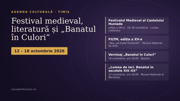 Agenda culturală în Timiș, 12–18 octombrie: Festival Medieval, FILTM și două vernisaje noi