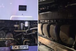 Autobuz TPT în flăcări la Gara de Est. Unde a fost extinctorul?