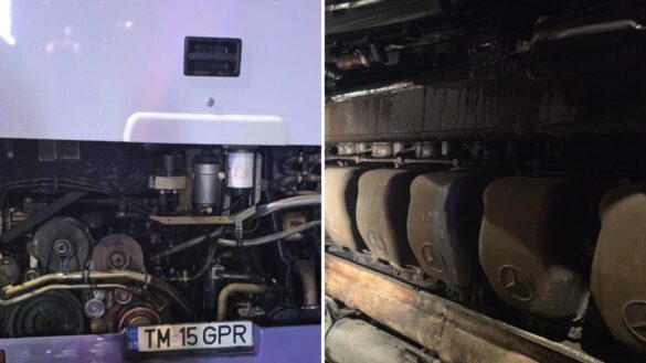 Autobuz TPT în flăcări la Gara de Est. Unde a fost extinctorul?