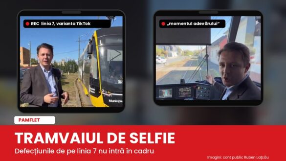 Tramvaiul de selfie. Defecțiunile de pe linia 7 nu intră în cadru