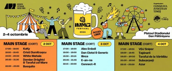 Hamei Festival 2026: trei zile de concerte și cel mai mare parc de distracții din România, la Timișoara